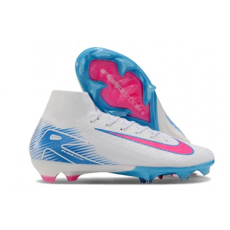 Nike Air Zoom Mercurial Superfly X Elite FG Blanco Azul Rosa