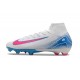 Nike Air Zoom Mercurial Superfly X Elite FG Blanco Azul Rosa