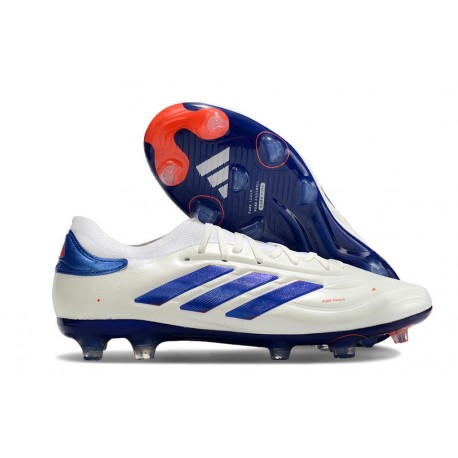 Botas adidas Copa Pure 2 + Elite FG Piel Ftwr Blanco Azul Lúcido Rojo