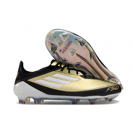 Botas de Fútbol adidas F50 Elite FG Dorado Met Negro Blanco