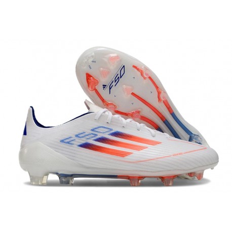 Botas de Fútbol adidas F50 Elite FG Blanco Rojo Azul