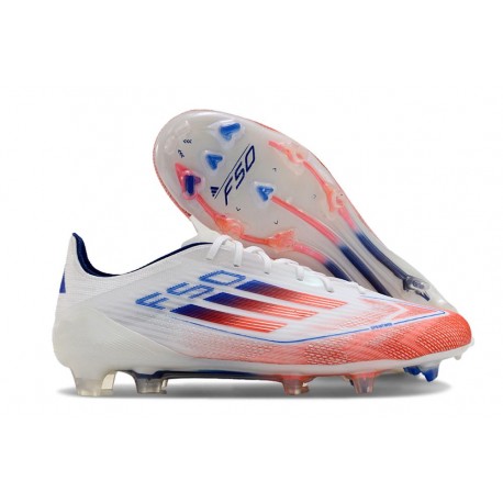 Botas de Fútbol adidas F50 Elite FG Ftwr Blanco Rojo Azul Lúcido