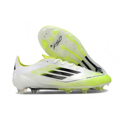 Botas de Fútbol adidas F50 Elite FG Blanco Negro Amarillo