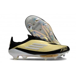 adidas F50+ Elite Sin Cordones FG X Messi Dorado Met Negro Blanco