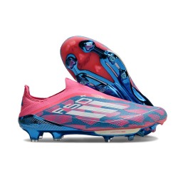 adidas F50+ Elite Sin Cordones FG Solar Azul Ftwr Blanco Solar Rosa