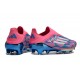 adidas F50+ Elite Sin Cordones FG Solar Azul Ftwr Blanco Solar Rosa