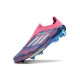 adidas F50+ Elite Sin Cordones FG Solar Azul Ftwr Blanco Solar Rosa