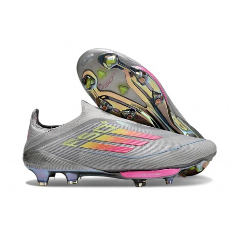 adidas F50+ Elite Sin Cordones FG Gris Rosa Amarillo