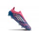 Tacos de Futbol adidas F50 Elite Laceless FG Solar Azul Ftwr Blanco Solar Rosa