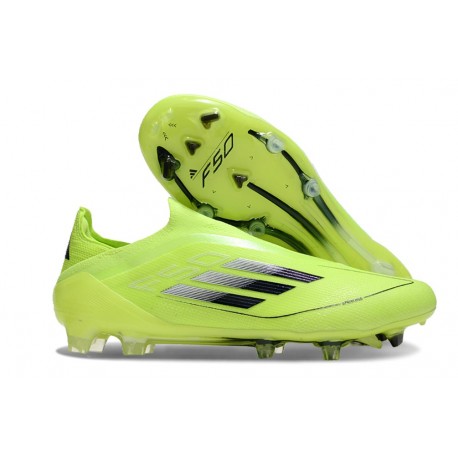 Tacos de Futbol adidas F50 Elite Laceless FG Amarillo Solar Negro