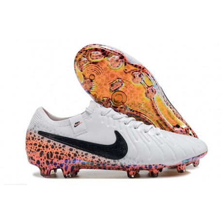 Botas de fútbol Nike Tiempo Legend 10 Elite FG Blanco Negro Naranja