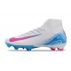 Nike Air Zoom Mercurial Superfly X Elite FG Blanco Azul Rosa