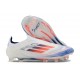 Tacos de Futbol adidas F50 Elite Laceless FG Ftwr Blanco Azul Lúcido Rojo