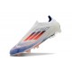 Tacos de Futbol adidas F50 Elite Laceless FG Ftwr Blanco Azul Lúcido Rojo