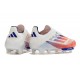 adidas F50+ Elite Sin Cordones FG Ftwr Blanco Azul Lúcido Rojo