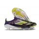 adidas F50+ Elite Sin Cordones FG Morado Unity Blanco Limón Lúcido