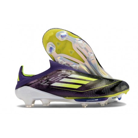 adidas F50+ Elite Sin Cordones FG Morado Unity Blanco Limón Lúcido