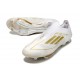 adidas F50+ Elite Sin Cordones FG Ftwr Blanco Dorado Met