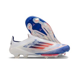 adidas F50+ Elite Sin Cordones FG Ftwr Blanco Azul Lúcido Rojo