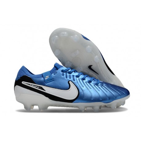 Botas de fútbol Nike Tiempo Legend 10 Elite FG Azul Blanco